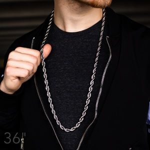 8mm Stainless Steel 36” Rope Dookie Chain